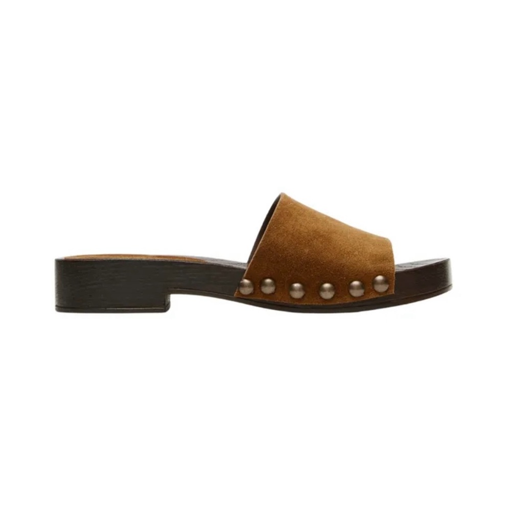 Steve Madden Tan Studded Mules